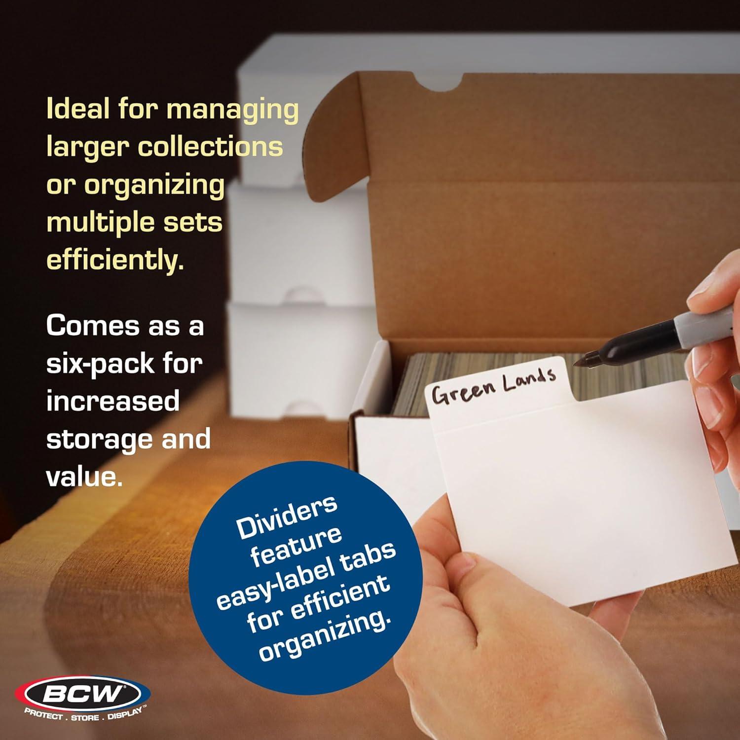 image:imageBCW 800ct Trading Card Storage Boxes 10 Pack Organizer for Sports Cards MTG Pokemon and Card Games Assemby Required6 Boxes 30 Dividers