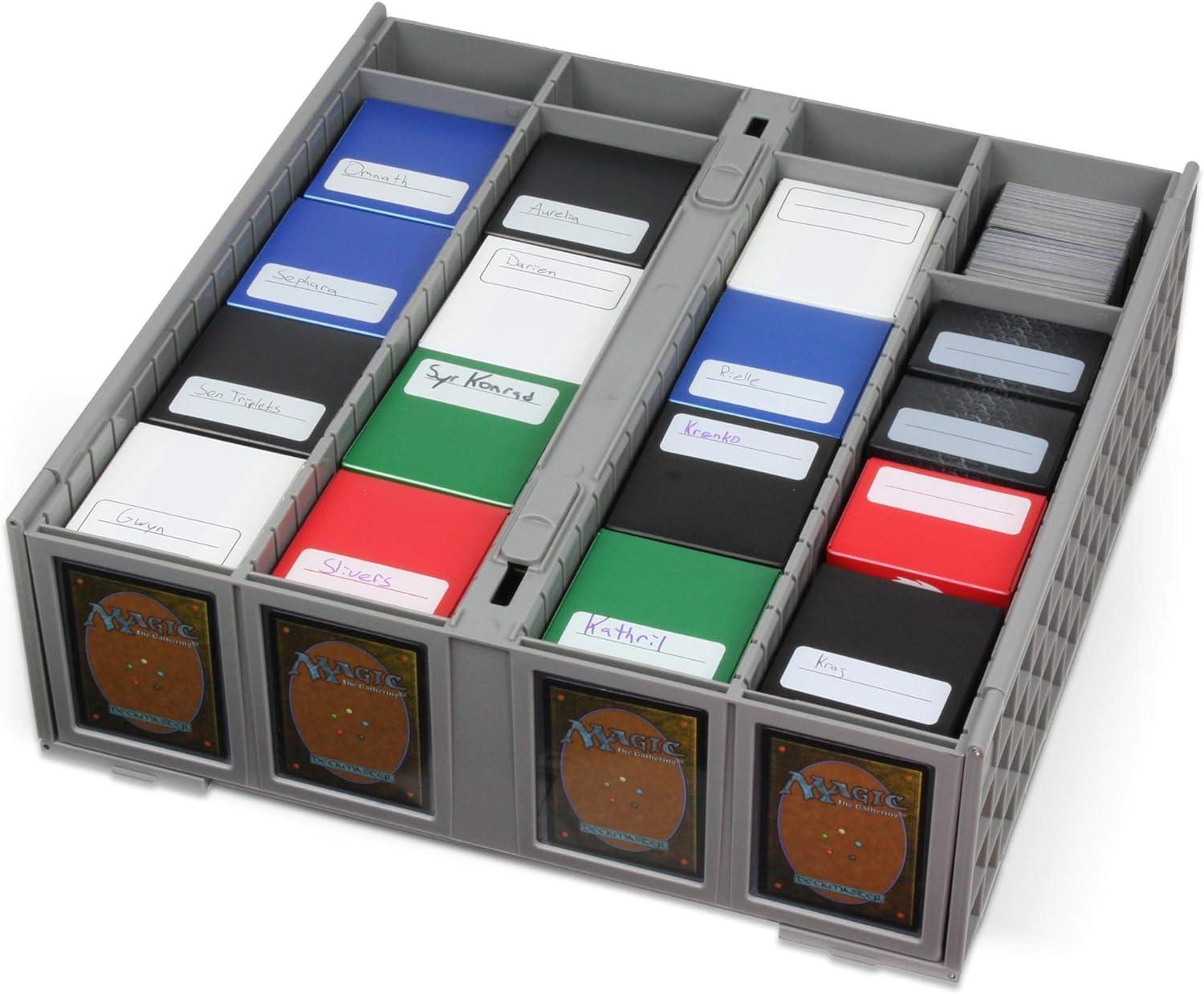 image:imageBCW Collectible Card Bin 4Pack Gray Holds 3200 Cards Each Includes 4 Dividers Per Bin Storage for Pokmon MTG amp Sports Cards2 Pack