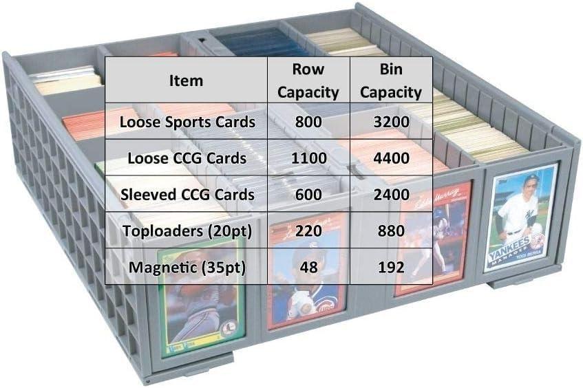 image:imageBCW Collectible Card Bin 4Pack Gray Holds 3200 Cards Each Includes 4 Dividers Per Bin Storage for Pokmon MTG amp Sports Cards2 Pack