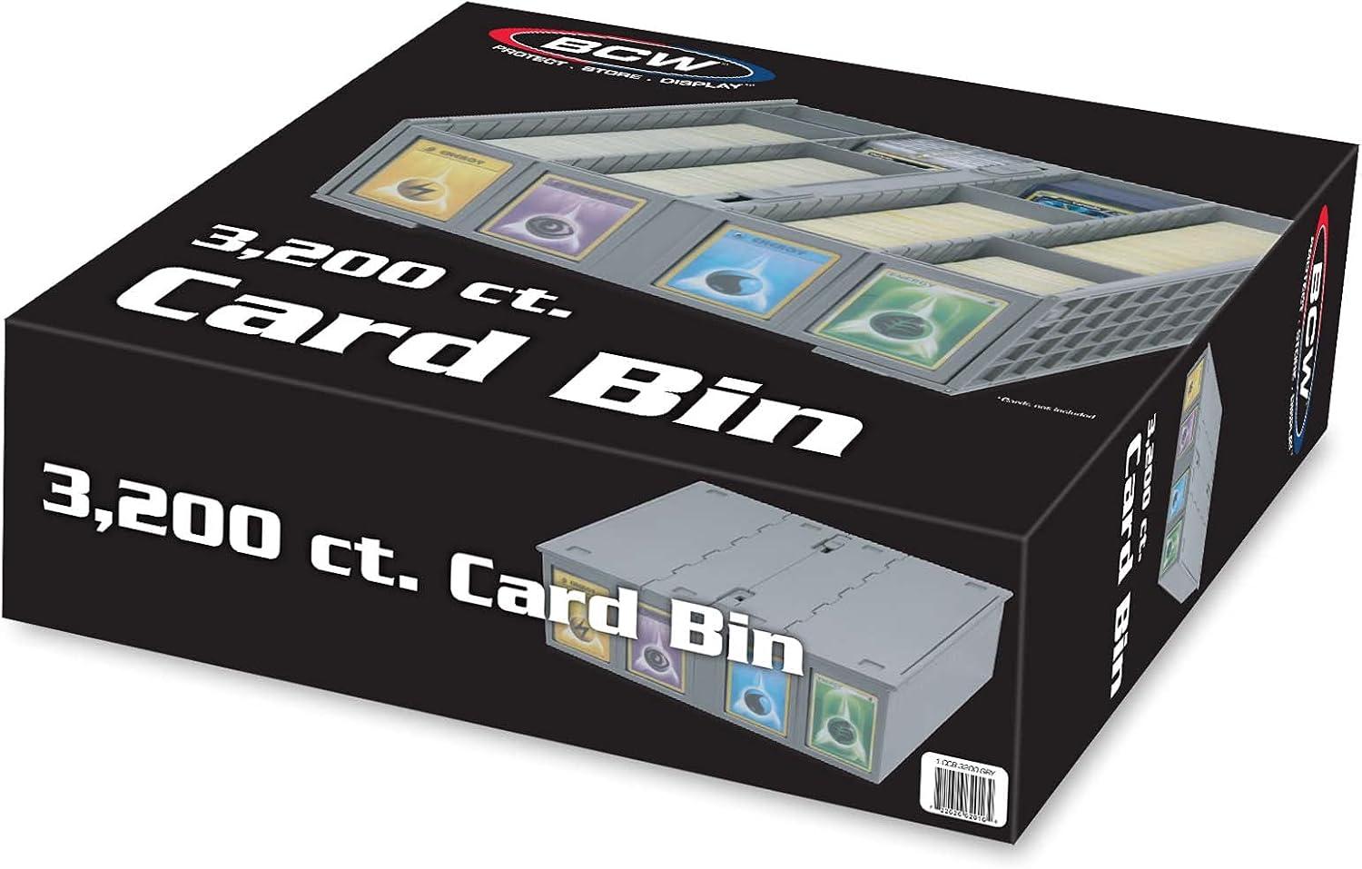 image:imageBCW Collectible Card Bin 4Pack Gray Holds 3200 Cards Each Includes 4 Dividers Per Bin Storage for Pokmon MTG amp Sports Cards4 Pack
