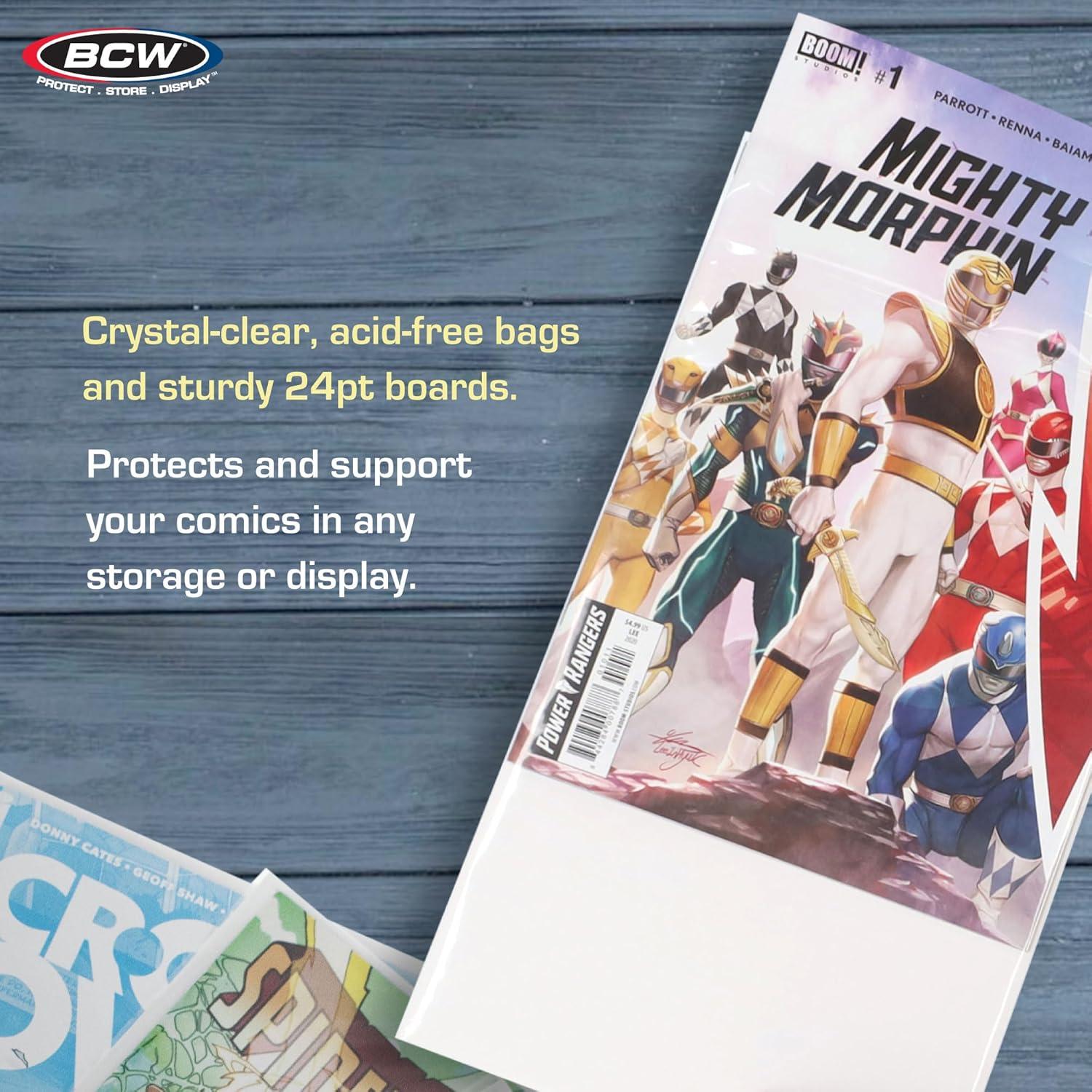 image:imageBCW Current Resealable Comic Bags amp Boards Preloaded Sleeves amp Backer Boards for Modern Comics 250 Pack250 Pack