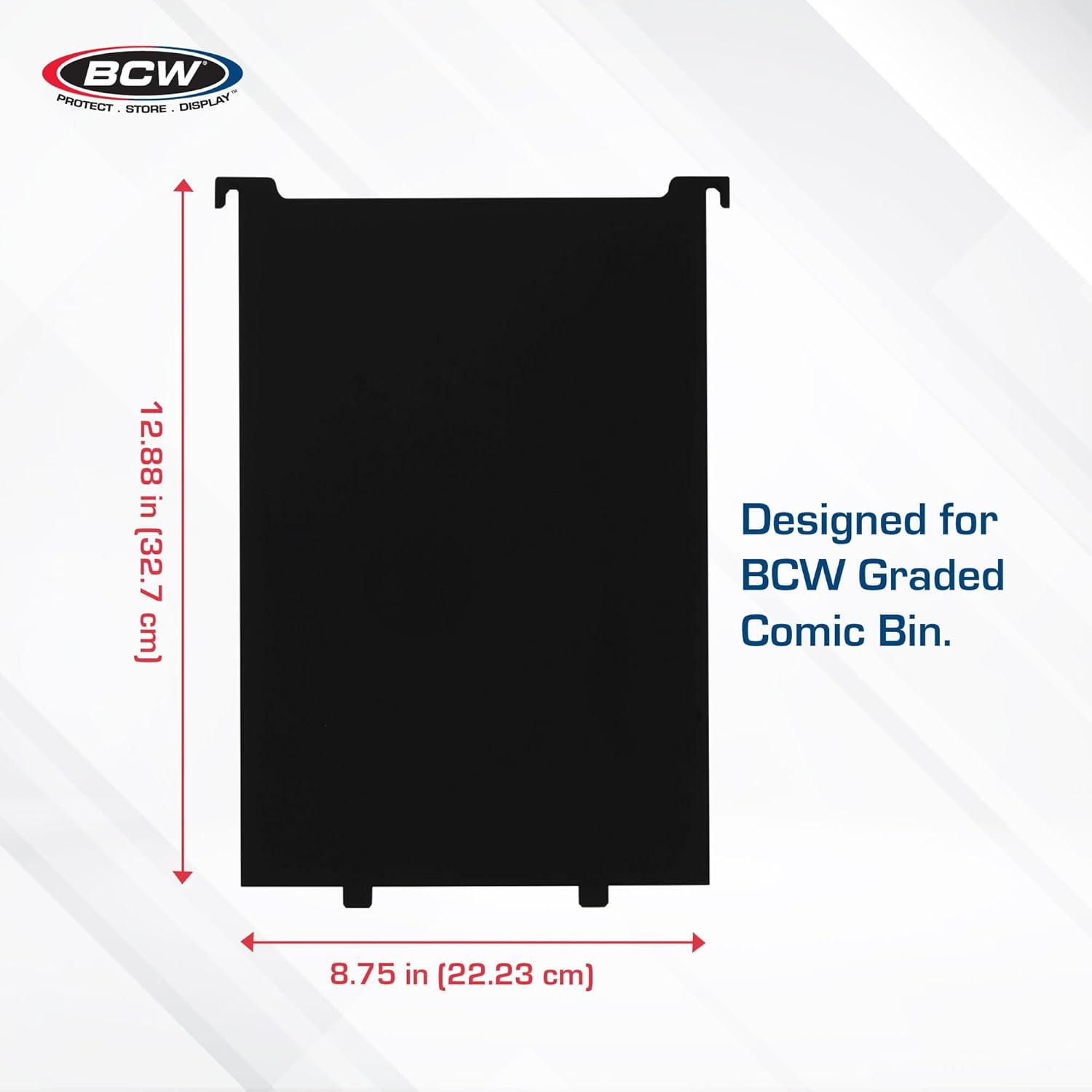 image:imageBCW Graded Comic Bin Partitions Black 6 Pack Exclusive Organizer Graded Comic Book Bins only not for standard bins Notched and Tabbed Dividers