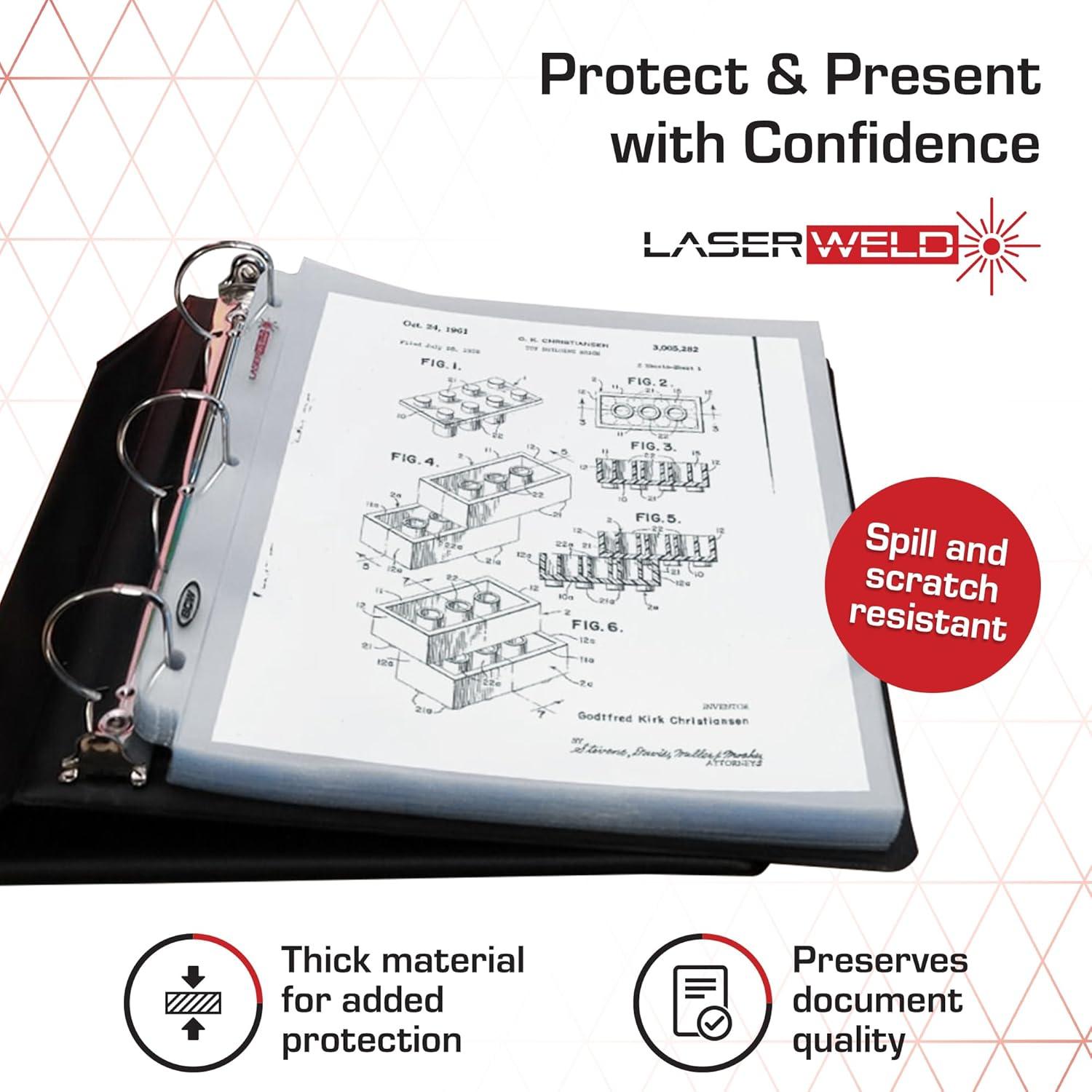 image:imageBCW LaserWeld 1 Pocket Document Page 100 Pack of 85 x 11 Clear Plastic Paper Sleeves ArchivalSafe Protective Sleeves for Paper with Reinforced Laser Welded Seams 3 Ring Binder Compatible50 Pack