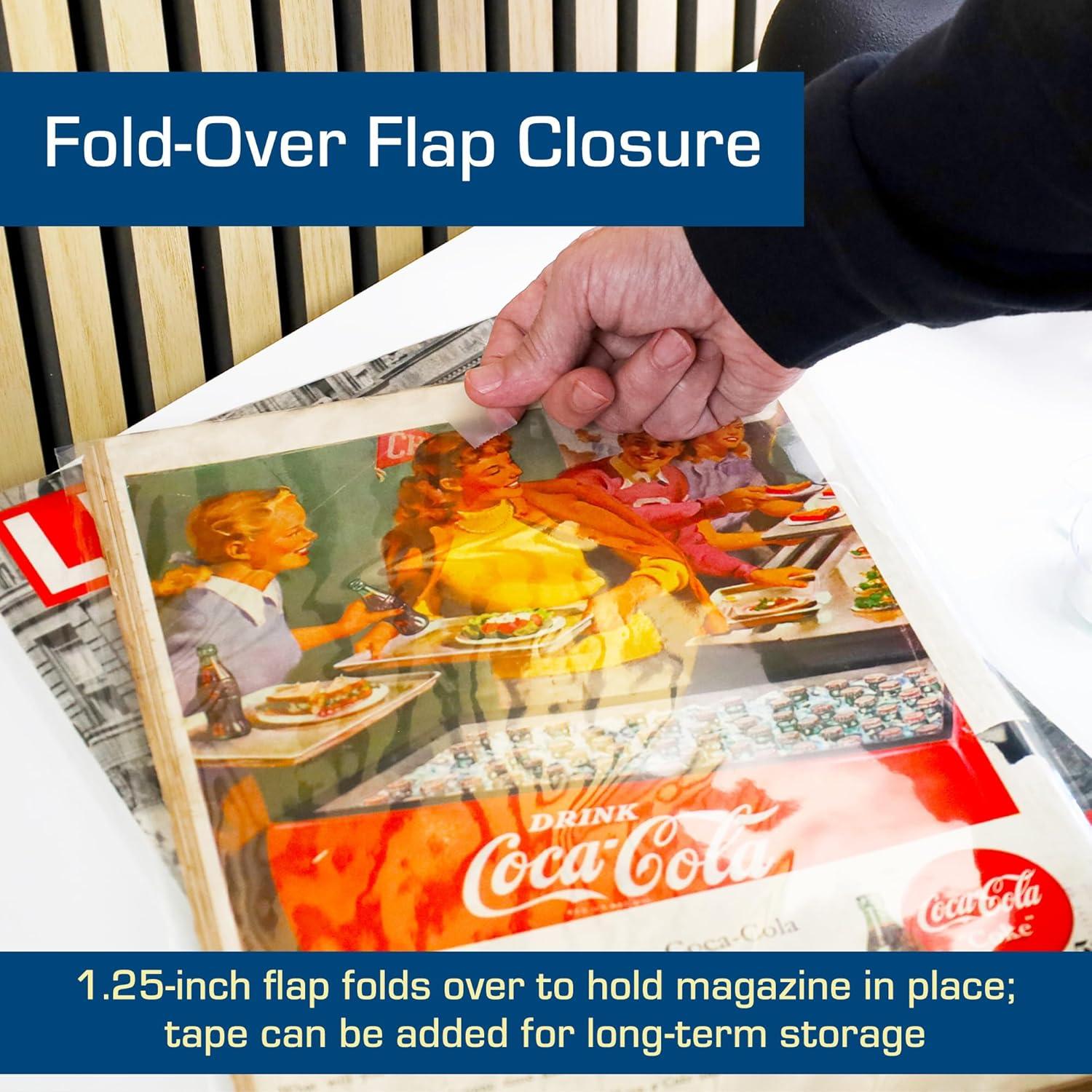 image:imageBCW Life Magazine Bags Crystal Clear Polypropylene AcidFree Archival Quality Protect and Store Collectible Life Magazines Exterior 11 18 x 14 14 NonResealable 200 Pack200 Pack