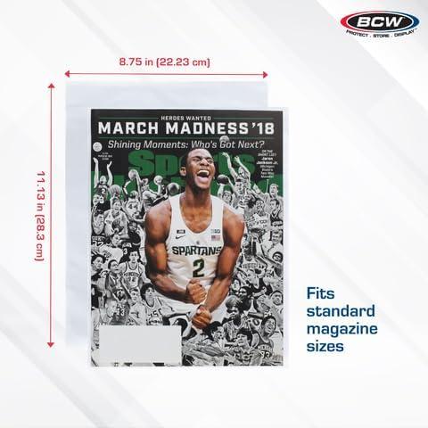 image:imageBCW Magazine Bags 500 Count Fits Standard 85 x 11 Inch Magazines AcidFree Polypropylene Magazine Sleeves with FoldOver Tape Flap Archival Plastic Magazine Protectors for Collectors200 Pack
