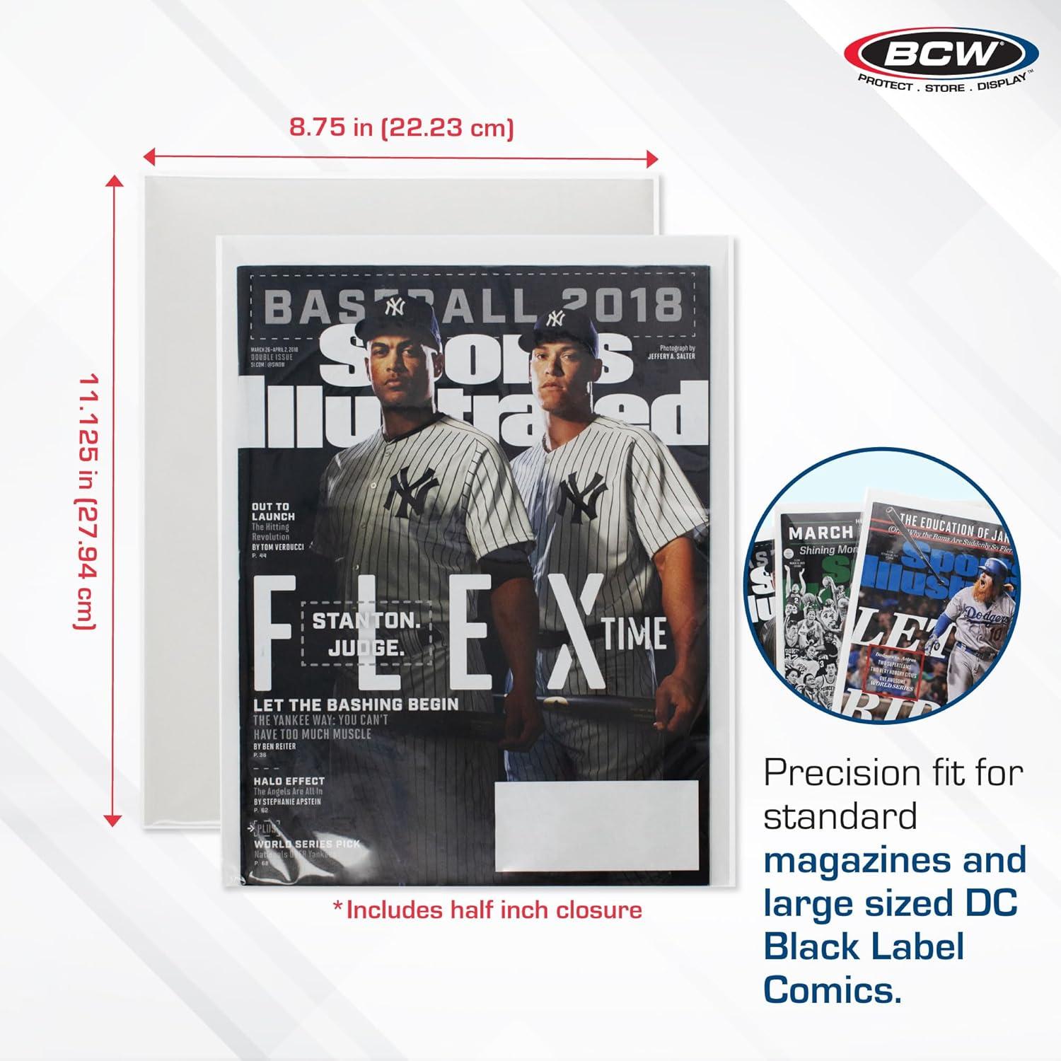 image:imageBCW Magazine Bags and Boards 25 Pack Premade Resealable Magazine Protectors Standard Size 8 x 11 Magazine Sleeves and Boards PreLoaded for Storage and Display25