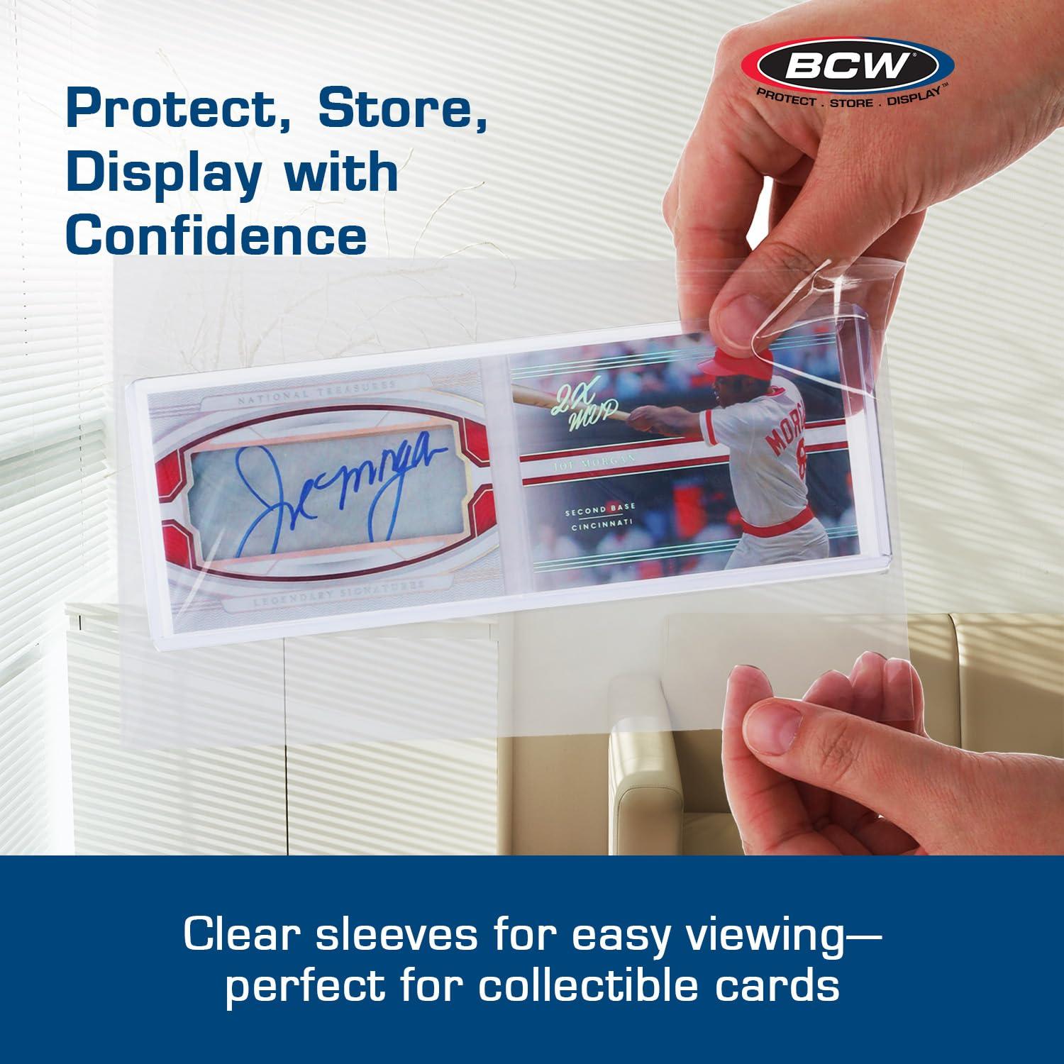image:imageBCW Resealable Booklet Card Holder Bags Clear Polypropylene Sleeves for Rigid Holders Toploaders Magnetics and OneScrews AcidFree Protective Storage with Adhesive Strip 8 14 X 2