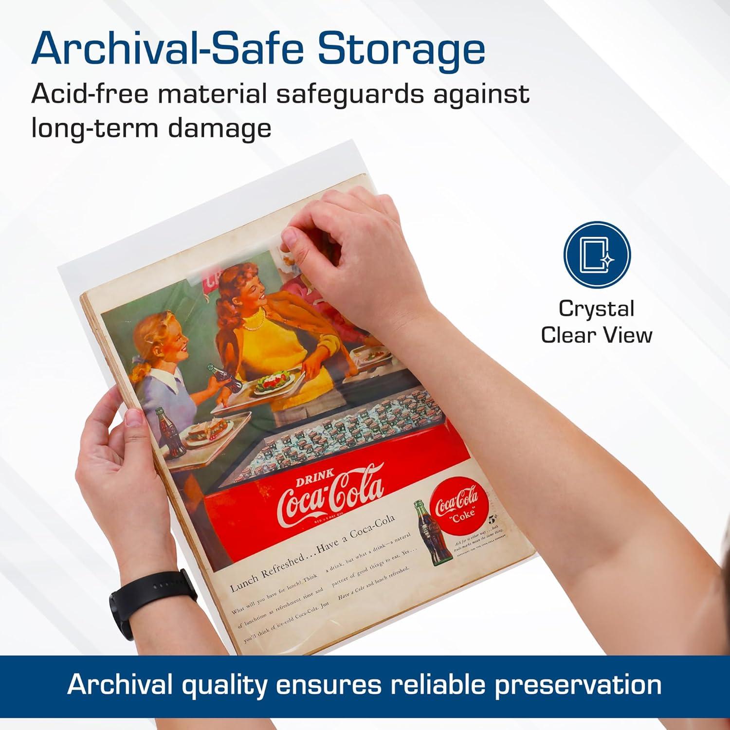 image:imageBCW Resealable Life Magazine Bags 200 Pack Crystal Clear Polypropylene Archival Quality Store Collectible Life Magazines Exterior 11 18 x 14 14200 Pack