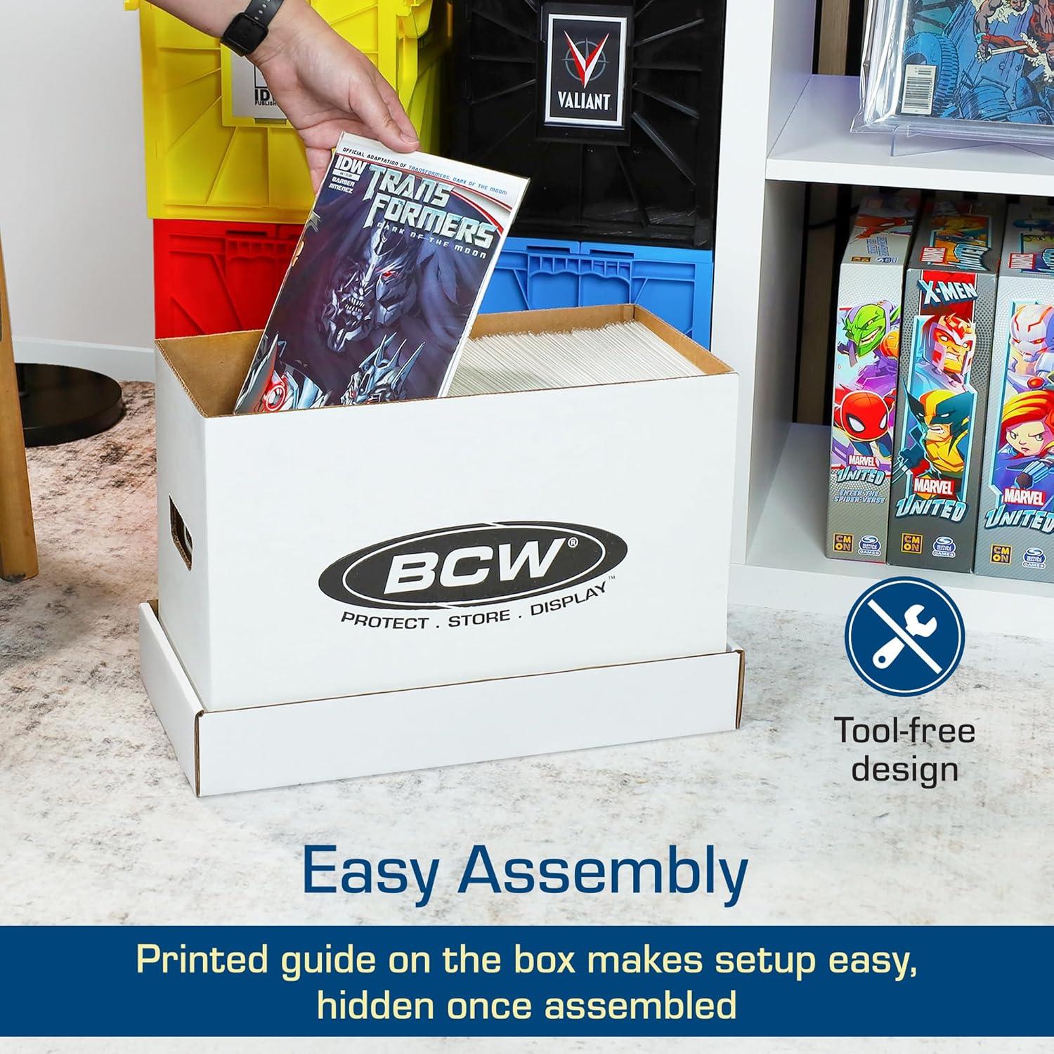 image:imageBCW Short Comic Storage Box 20 Pack Holds 150175 CurrentSilver Age Comics Stackable Durable 200 lb Strength10 Pack