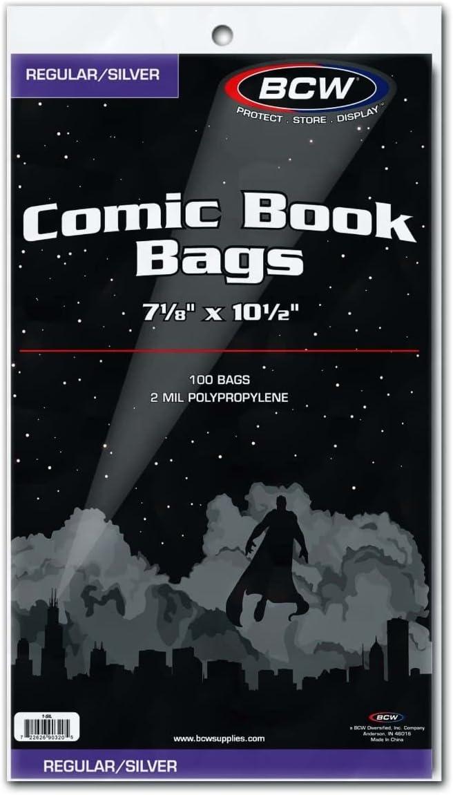 image:imageBCW Silver Age Comic Bags and Backing Boards 1000 ct AcidFree Comic Book Storage Clear Bags Comic Book Sleeves and Boards for Silver Age Comics