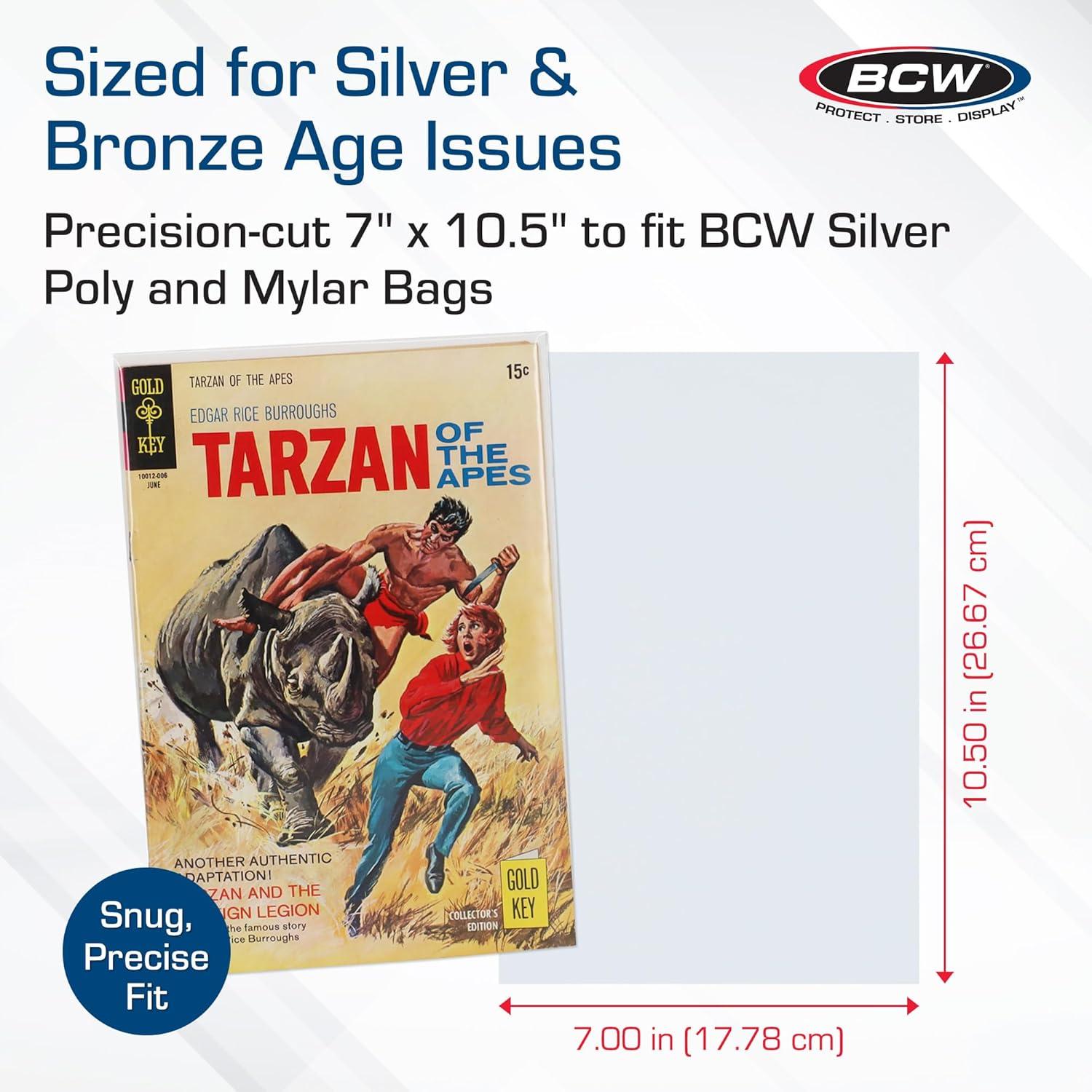 image:imageBCW Silver Comic Book Backing Boards 7 x 105 200 Pack Certified AcidFree Comic Book Boards for Fabric Storage amp Silver Age Comic