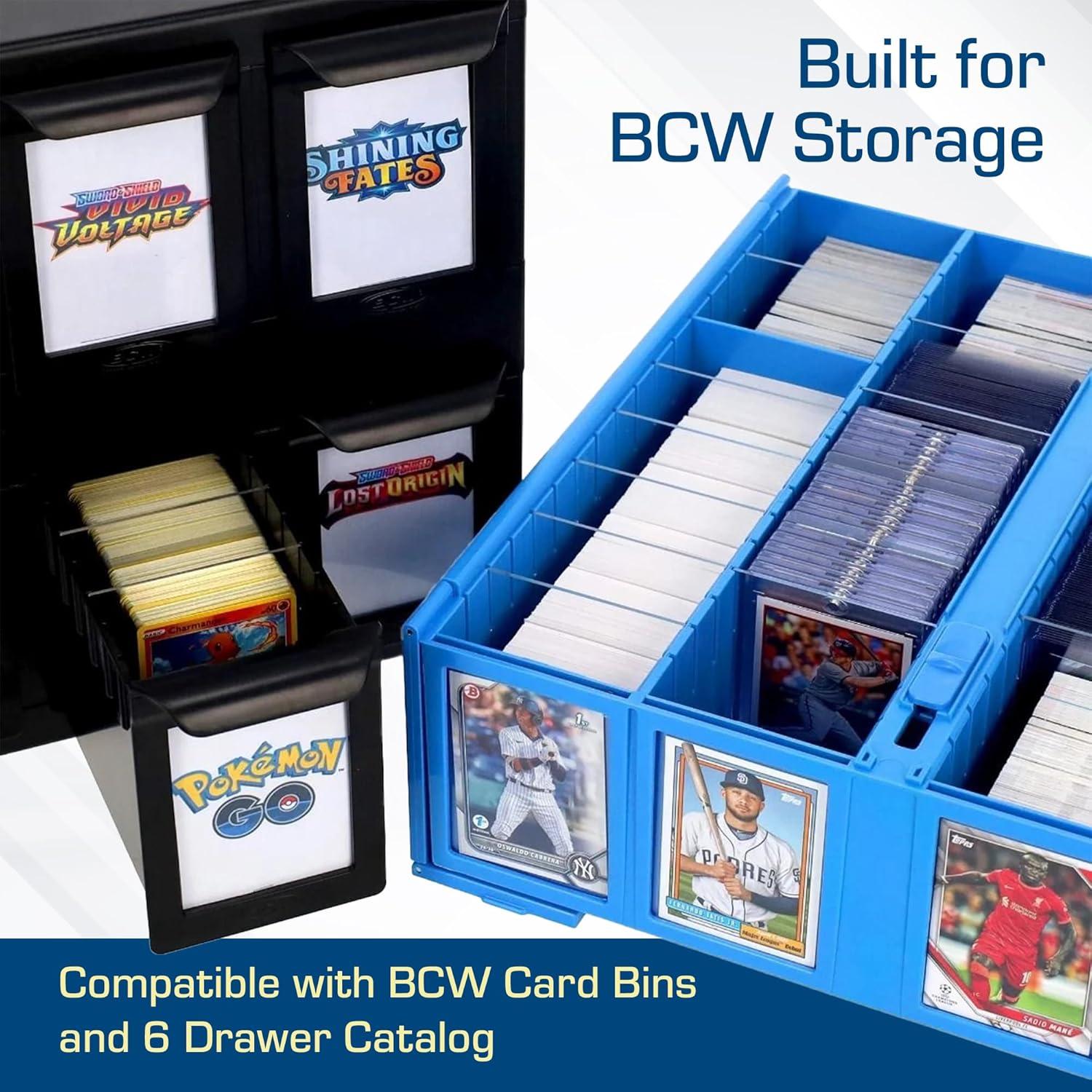 image:imageBCW Translucent Card Partitions 12 Pack Frosted Plastic Card Dividers for Card Bins amp 6 Drawer Catalog Trading Card Storage Organizer Durable Card Box Dividers