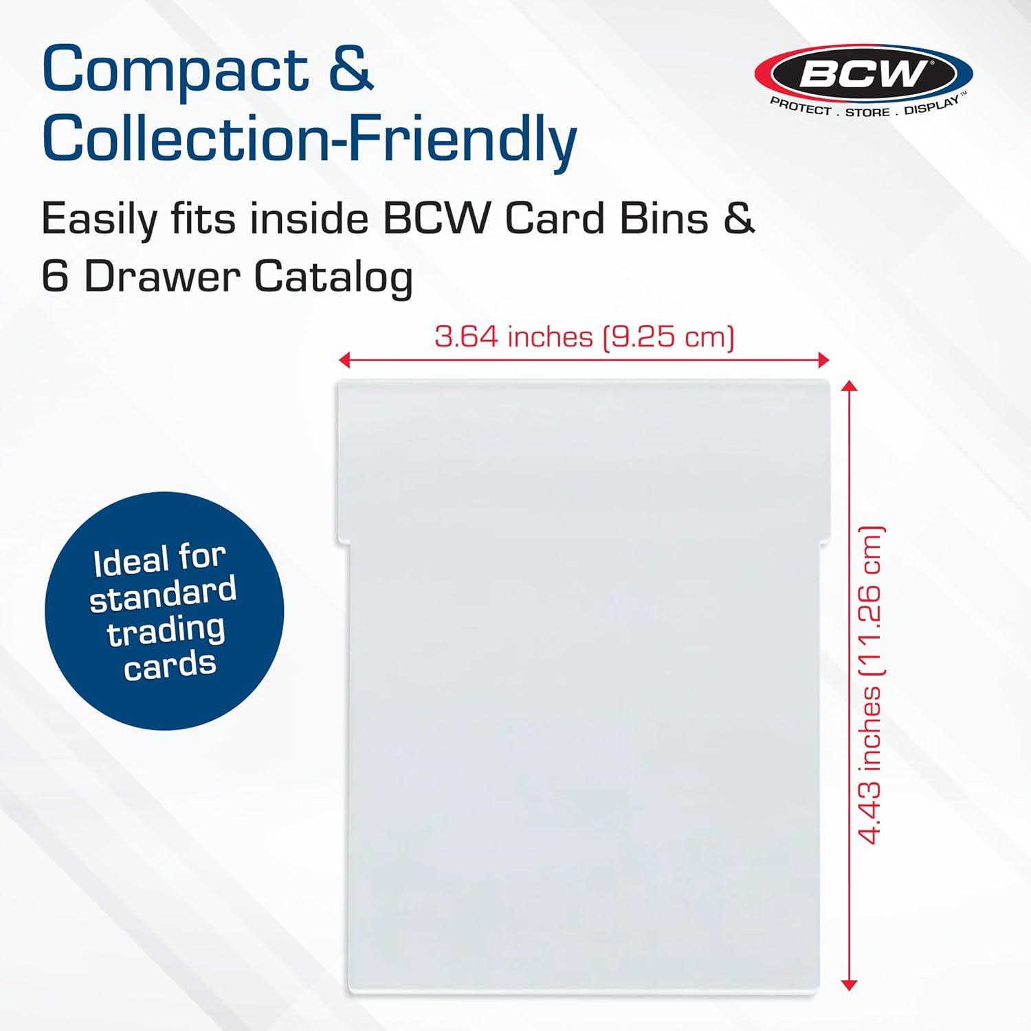 image:imageBCW Translucent Card Partitions 12 Pack Frosted Plastic Card Dividers for Card Bins amp 6 Drawer Catalog Trading Card Storage Organizer Durable Card Box Dividers