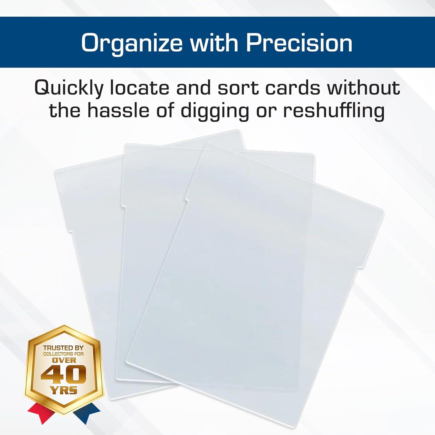image:imageBCW Translucent Card Partitions 12 Pack Frosted Plastic Card Dividers for Card Bins amp 6 Drawer Catalog Trading Card Storage Organizer Durable Card Box Dividers
