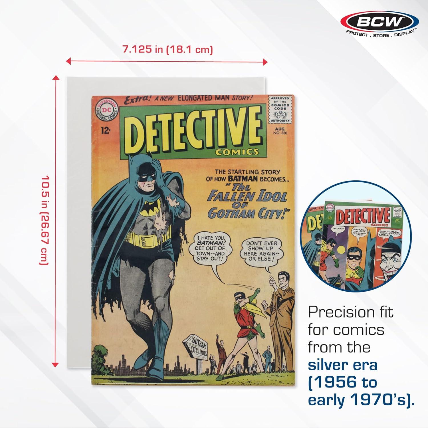 image:imagePremium Silver Age Comic Premade Resealable Bags with Backer Boards 7 x 10 PreLoaded amp Archival Comic Sleeves and Boards Crystal Clear Storage for Collectors 50 Pack50 Pack
