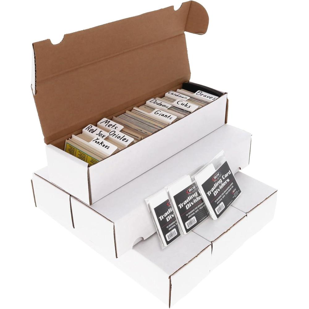 image:imageBCW 800ct Trading Card Storage Boxes 10 Pack Organizer for Sports Cards MTG Pokemon and Card Games Assemby Required6 Boxes 30 Dividers