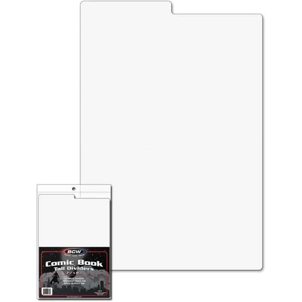 image:imageBCW Comic Book Dividers with Tabs AcidFree Storage for Comics Fits Comic Boxes Ideal for Organizing CollectionsTall White