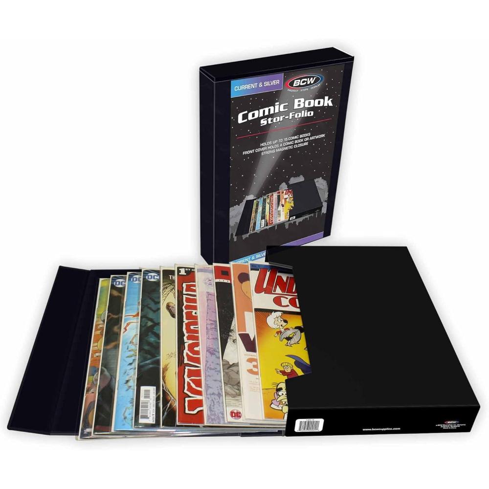 image:imageBCW Comic Book StorFolio  1 Pack  Comic Book Travel Case for Current amp Silver Age  Magnetic Comic Folio Carrier3 Pack