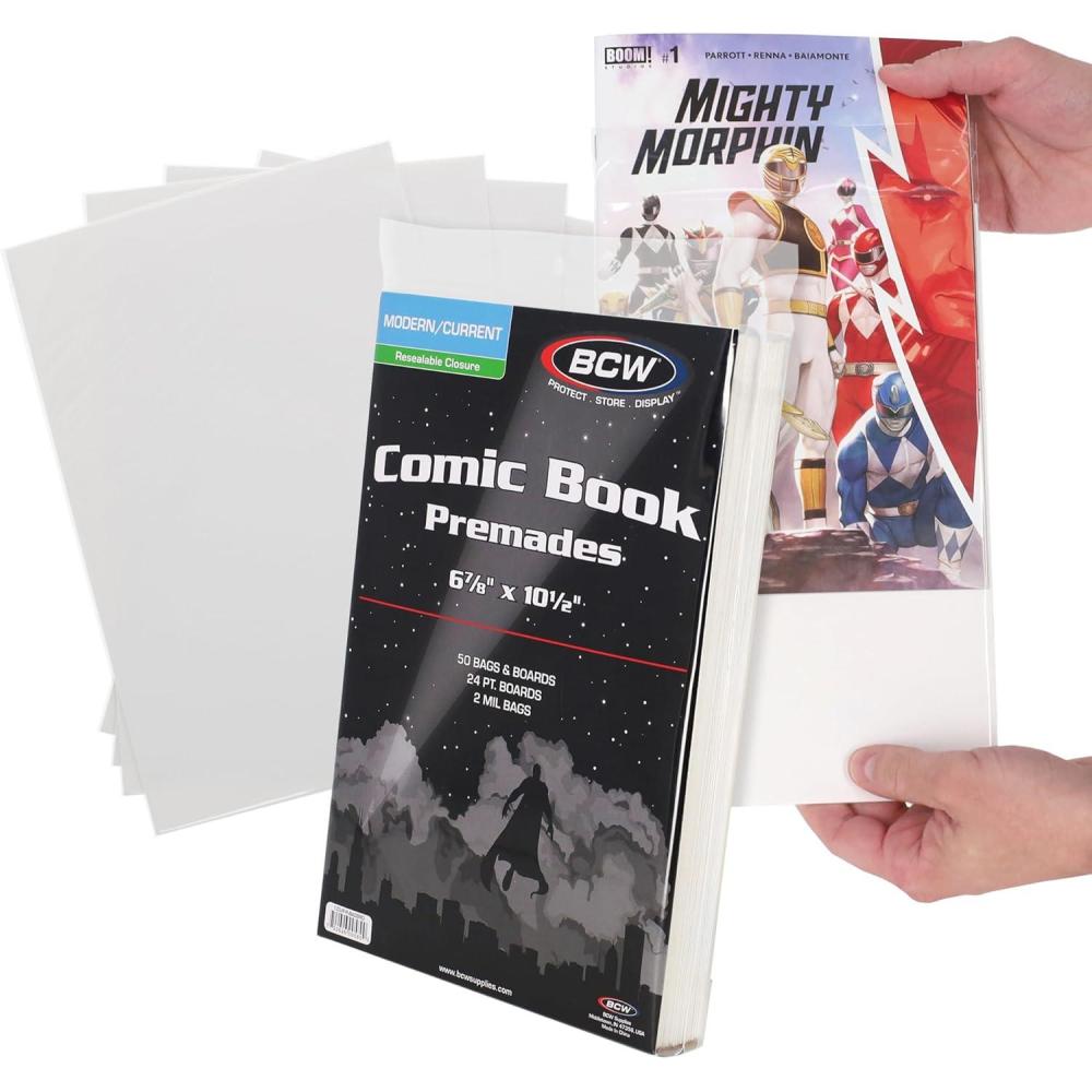image:imageBCW Current Resealable Comic Bags amp Boards Preloaded Sleeves amp Backer Boards for Modern Comics 250 Pack100 Pack