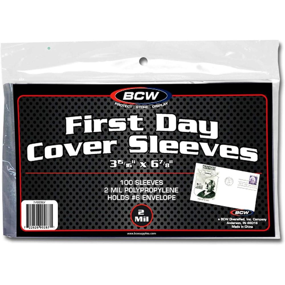 image:imageBCW First Day Cover Sleeves 100 Pack  Clear ArchivalQuality Protection for 6 Collectible Envelopes Durable amp AcidFree100 Pack