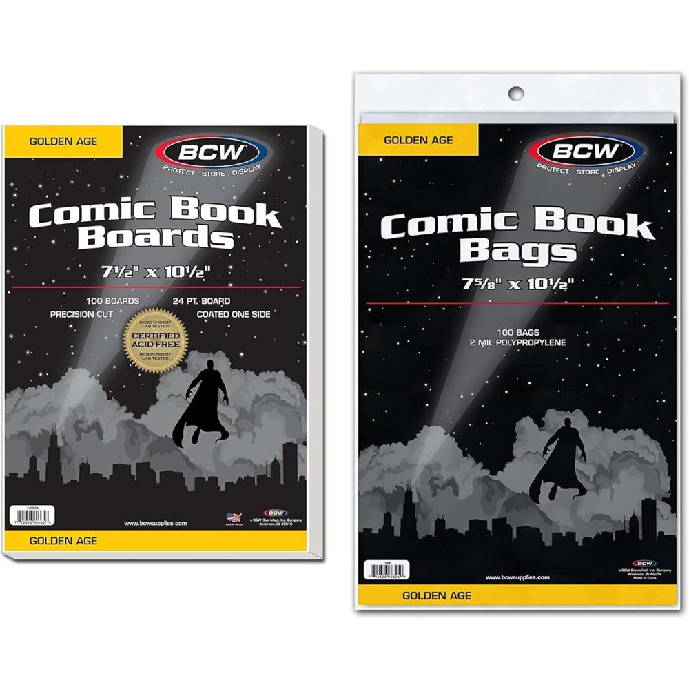 image:imageBCW Golden Age Comic Bags and Backing Boards 100 ct