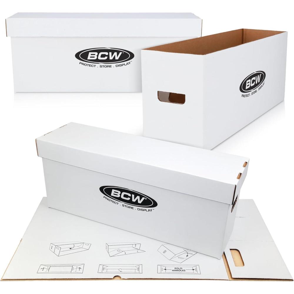 image:imageBCW Long Comic Storage Box  1 ct  Holds 250300 Current amp Silver Age Comics  Sturdy 200 lb for Cardboard Comic Book  Stackable Comic Storage Box for Collectors