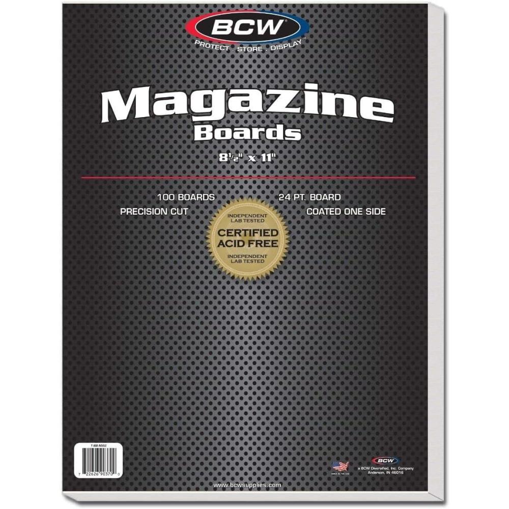 image:imageBCW Magazine Backing Boards 85 x 11 100 Pack 24pt AcidFree Boards for Comics Fabric Storage Crafts amp Collectibles Precision Cut for Archival ProtectionBoards