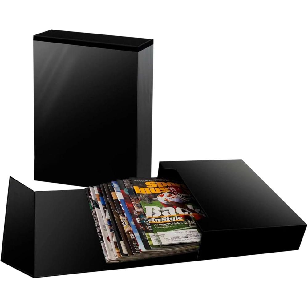 image:imageBCW Magazine File Holder Black Holds 20 Magazines Magnetic Closure Magazine Storage Box Holder Magazine Box Ideal Organizer for Collectors and Storage Solution for Loose MagazinesBlack