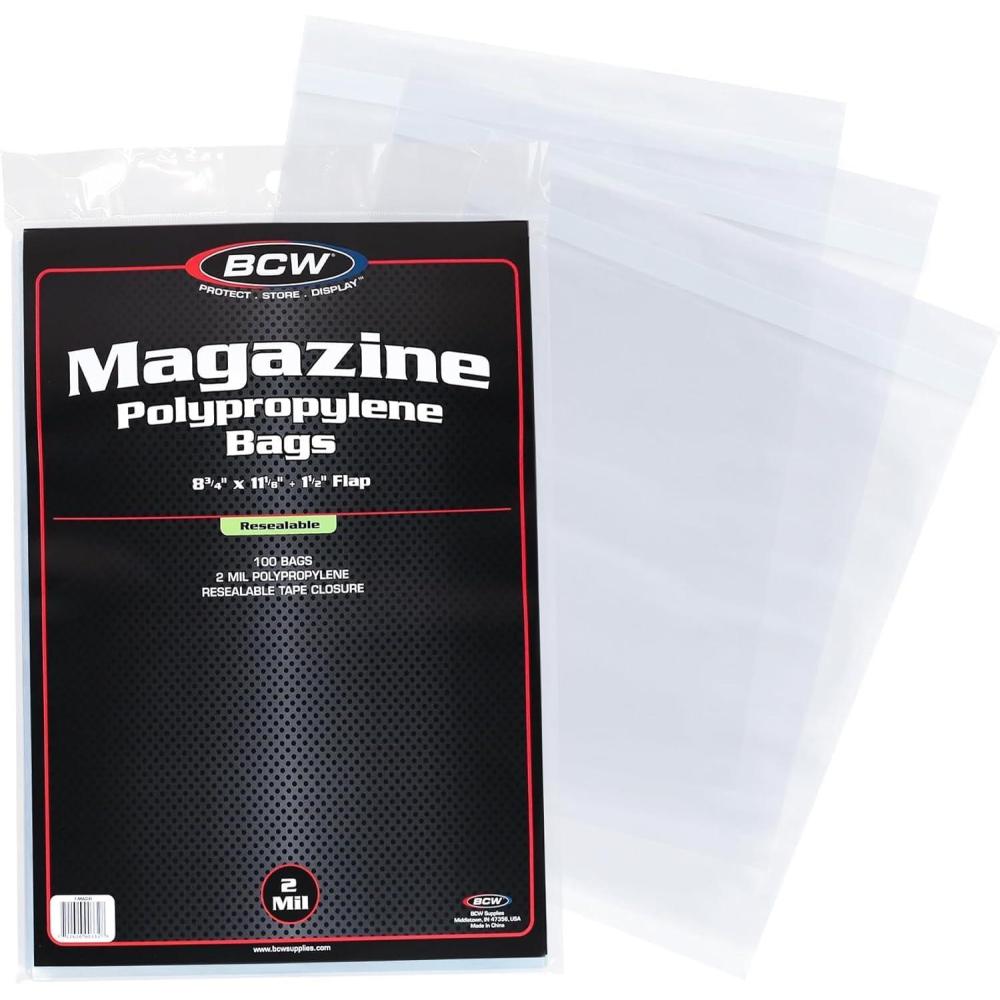 image:imageBCW Resealable Magazine Bags  3 Pack of 300  AcidFree Clear Polypropylene Sleeves for ArchivalQuality Storage of Collectible Magazines  Protect and Showcase Your Valuable Comic Book Collection