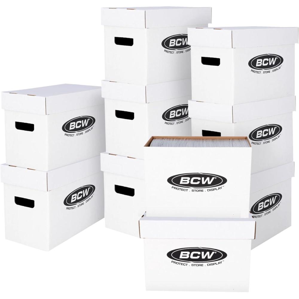image:imageBCW Short Comic Storage Box  10 Pack  Holds 150175 CurrentSilver Age Comics  Stackable Durable 200 lb StrengthStandard Comics
