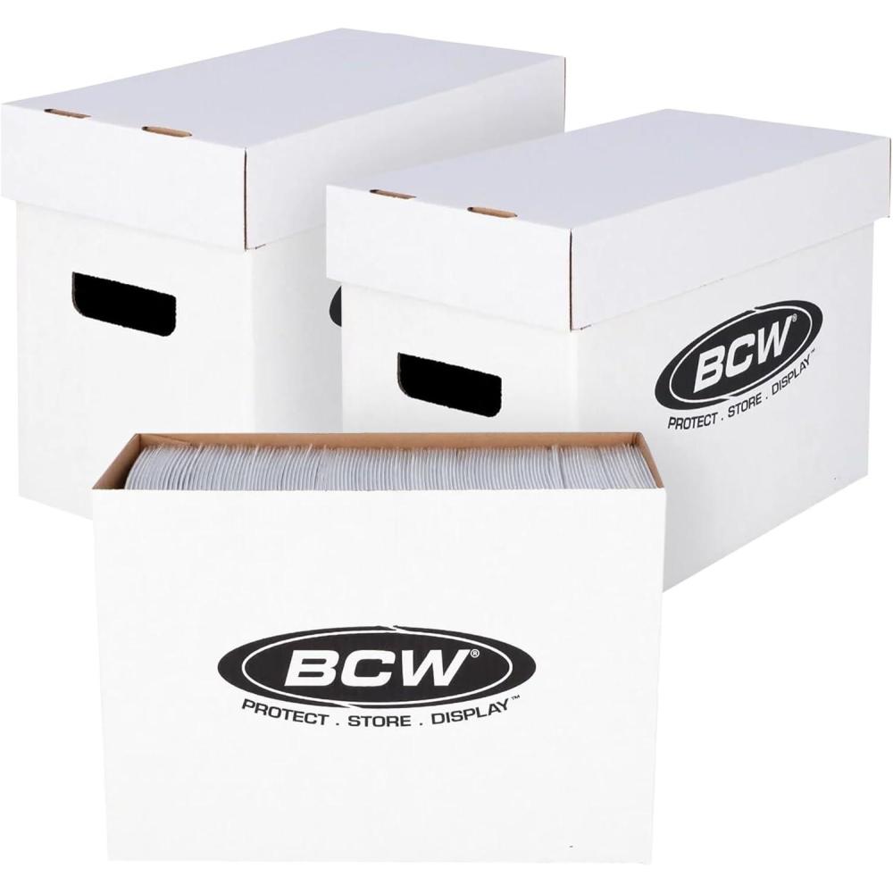 image:imageBCW Short Comic Storage Box  3 Pack  Holds 150175 CurrentSilver Age Comics  Stackable Durable 200 lb Strength3 Pack