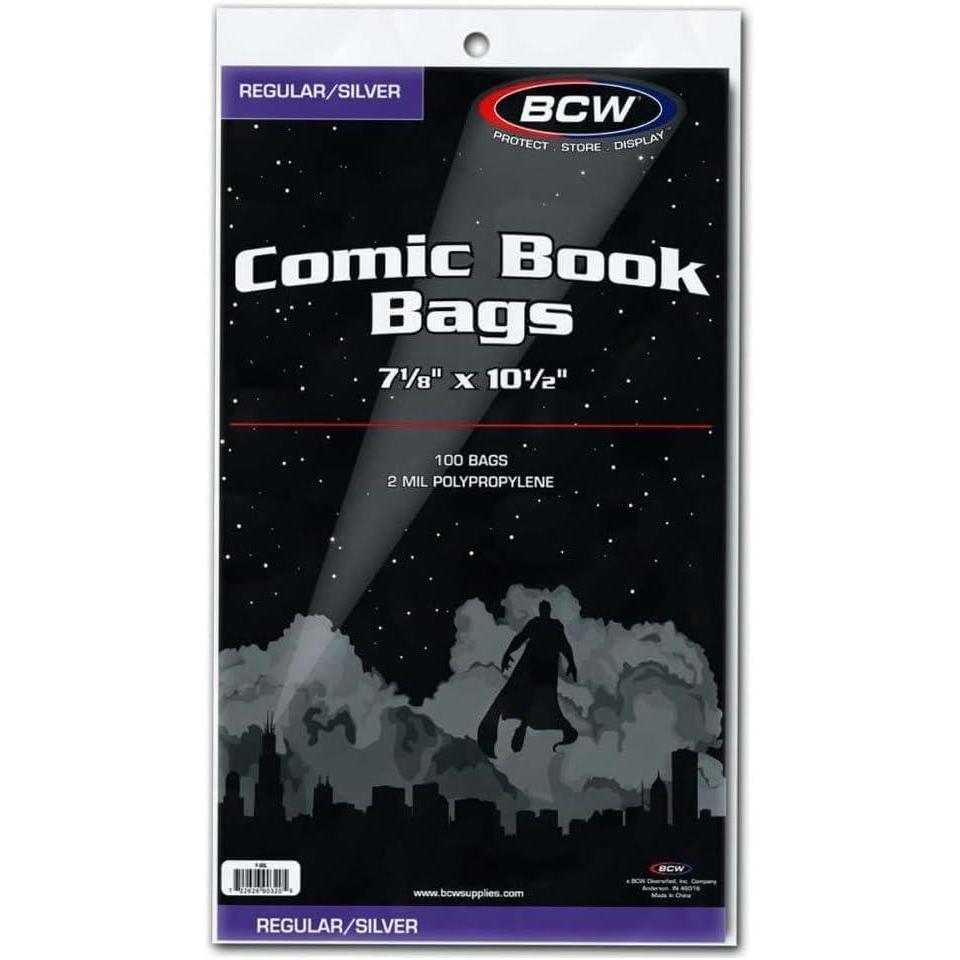 image:imageBCW Silver Age Comic Bags 200 Pack  AcidFree Archival Comic Book Bags for Silver Age Comics  Crystal Clear BCW Comic Book Bags for Collection Storage500 Pack