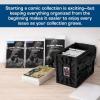 BCW Comic Book Bin Starter Kit with Short Comic Bin Dividers and Silver & Current Comic Bags and Boards, Archival Storage Box, Yellow(Black)