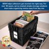 BCW Comic Book Bin Starter Kit with Short Comic Bin Dividers and Silver & Current Comic Bags and Boards, Archival Storage Box, Yellow(Black)