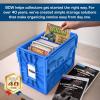 BCW Comic Book Bin Starter Kit with Short Comic Bin Dividers and Silver & Current Comic Bags and Boards, Archival Storage Box, Yellow(Blue)