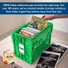 BCW Comic Book Bin Starter Kit with Short Comic Bin Dividers and Silver & Current Comic Bags and Boards, Archival Storage Box, Yellow(Green)