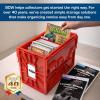 BCW Comic Book Bin Starter Kit with Short Comic Bin Dividers and Silver & Current Comic Bags and Boards, Archival Storage Box, Yellow(Red)