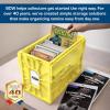 BCW Comic Book Bin Starter Kit with Short Comic Bin Dividers and Silver & Current Comic Bags and Boards, Archival Storage Box, Yellow(Yellow)