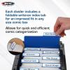 BCW Comic Dividers – 25 Pack | Archival Polyethylene Plastic Dividers | Organize Comics Efficiently in Storage Boxes | Write-On Index Tab (Red)(Blue)