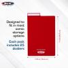 BCW Comic Dividers – 25 Pack | Archival Polyethylene Plastic Dividers | Organize Comics Efficiently in Storage Boxes | Write-On Index Tab (Red)(Red)