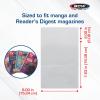 BCW Digest & Manga Polypropylene Bags – 100 Pack | Clear Acid-Free Manga & Digest Book Protector Bags with Fold-Over Flap | Archival-Safe Storage for Manga & Reader’s Digest