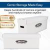 BCW Long Comic Storage Box – 10 ct | Holds 250–300 Current & Silver Age Comics | Sturdy 200 lb. for Cardboard Comic Book | Stackable Comic Storage Box for Collectors(5 Pack)