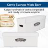 BCW Long Comic Storage Box – 10 ct | Holds 250–300 Current & Silver Age Comics | Sturdy 200 lb. for Cardboard Comic Book | Stackable Comic Storage Box for Collectors(10 Pack)
