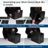 BCW Short Comic Book Bin | Holds 150 Comics | Stackable Plastic Storage | Acid-Free Organizer | Black, 5 Pack(Single)