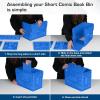 BCW Short Comic Book Bin | Holds 150 Comics | Stackable Plastic Storage | Acid-Free Organizer | Blue, Single(Blue)
