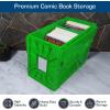 BCW Short Comic Book Bin | Holds 150 Comics | Stackable Plastic Storage | Acid-Free Organizer | Green, Single(Single)