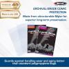 BCW Silver Age Comic Mylar Archival Bags – 4 MIL | Archival Polyester Mylar Comic Book Bags | Fits Silver Age Comics | 25 Pack | 1.5” Fold-Over Flap