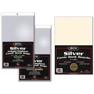 50 EACH RESEALABLE BCW SILVER COMIC BOOK BAG AND BOARDS PREASSEMBLED – FAST SHIP