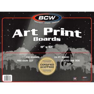 BCW 11×17 Art Print Bags & Backing Boards Combo | 100 Resealable Crystal Clear Bags & Buffered Acid-Free Boards | Protect, Store, and Display Your Art Prints, Posters & Photos