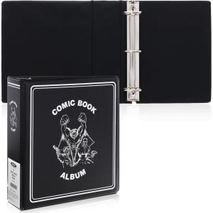 BCW 3in Comic Book Binder – 2ct | Holds Up to 20 Comics | Fits Current & Silver Age | Heavy Duty D-Ring Comic Storage | Clear Spine Pocket| Protect & Organize Your Collection(Single)